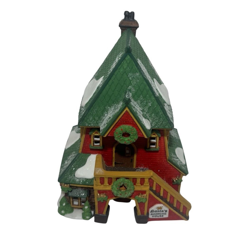 Dept. 56 North Pole Series Santa's Rooming House Handpainted Porcelain VTG 1995